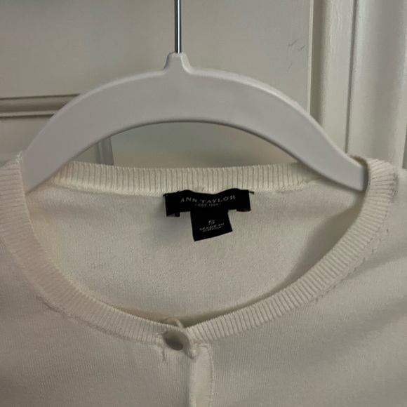 Ann Taylor White Cardigan Sweater - Picture 2 of 3